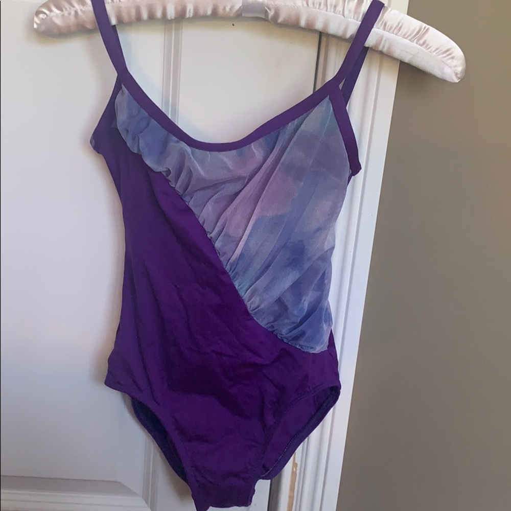 High leg purple motionwear leotard